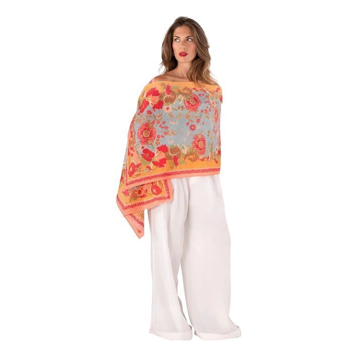 Paisley Poppies Cotton Scarf