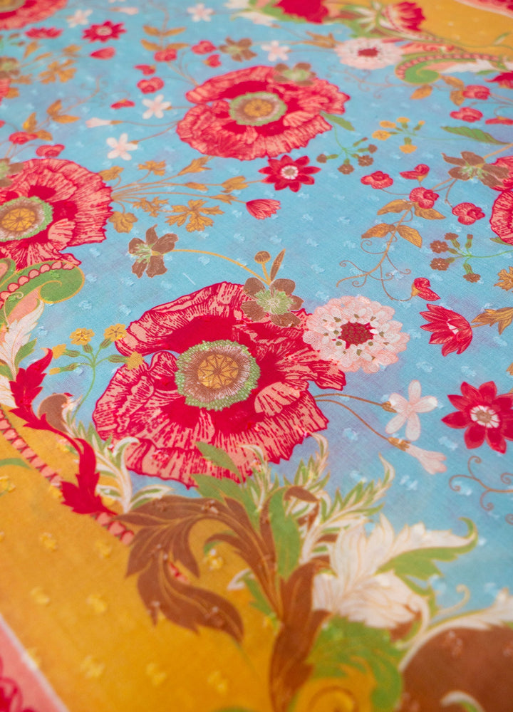 Paisley Poppies Cotton Scarf