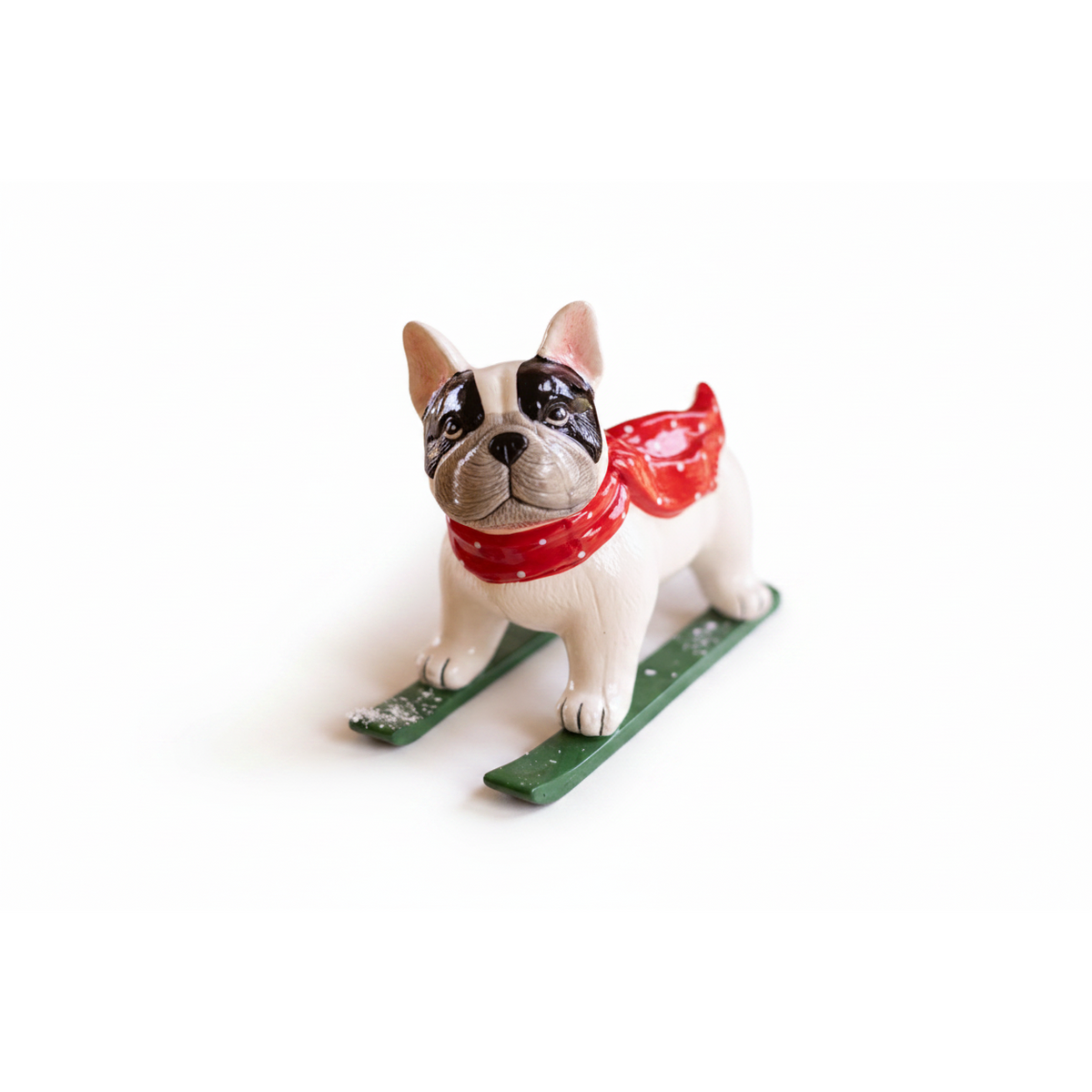 Ceramic Christmas Skiing Dog