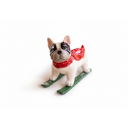 Ceramic Christmas Skiing Dog