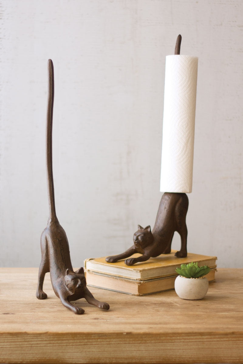 Cat Cast Iron Paper Towel Holder