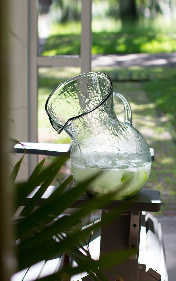 Large Glass Titled Pitcher
