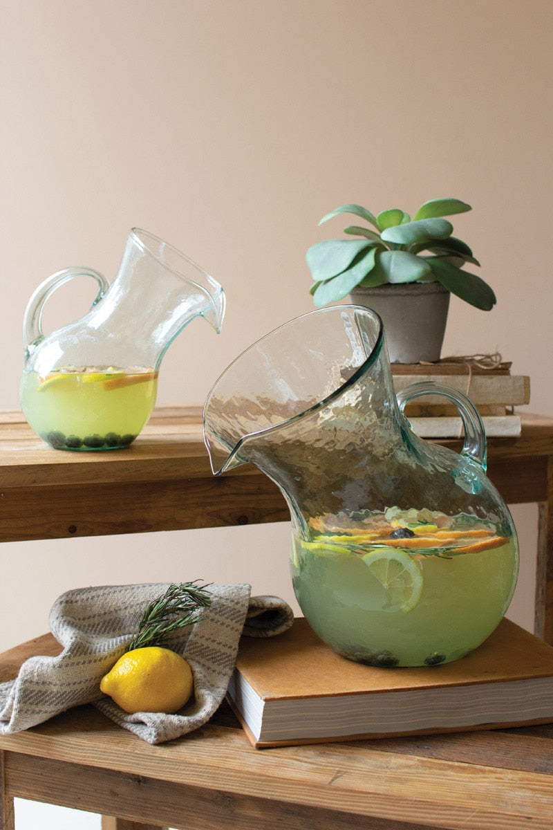 Large Glass Titled Pitcher