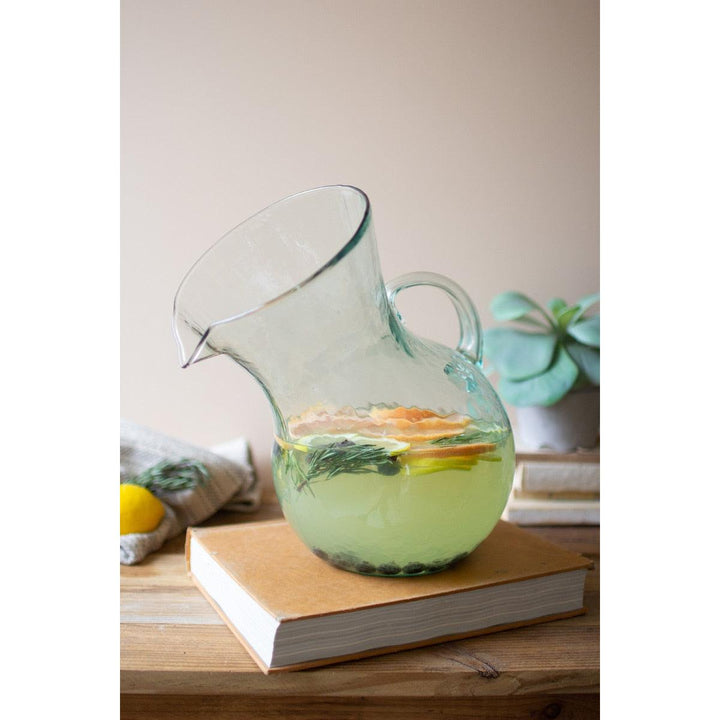 Large Glass Titled Pitcher