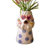 Dog With Sunnies Ceramic Vase - Pink Shades
