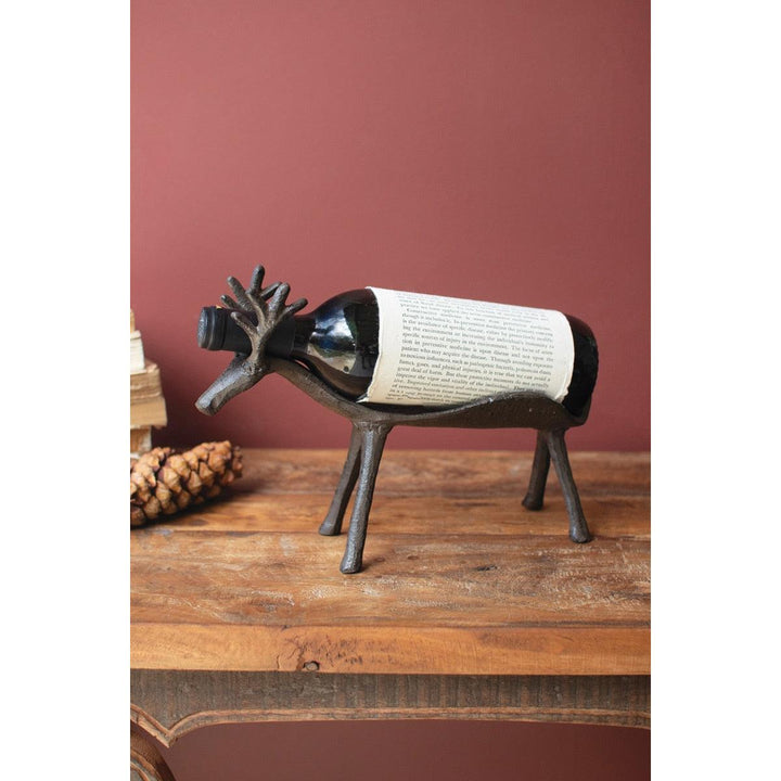Cast Iron Reindeer Wine Bottle Holder