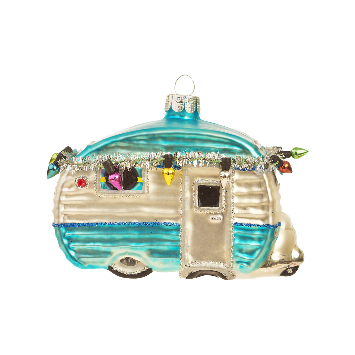 Festive Trailer Ornament - Blue - Just Fabulous Palm Springs