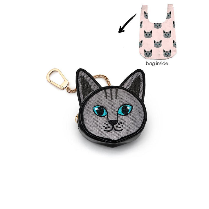 Cat 2 In 1 Charm & Reusable Shopper Bag