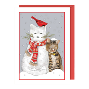 Cat And Snowman Holiday Card - Just Fabulous Palm Springs