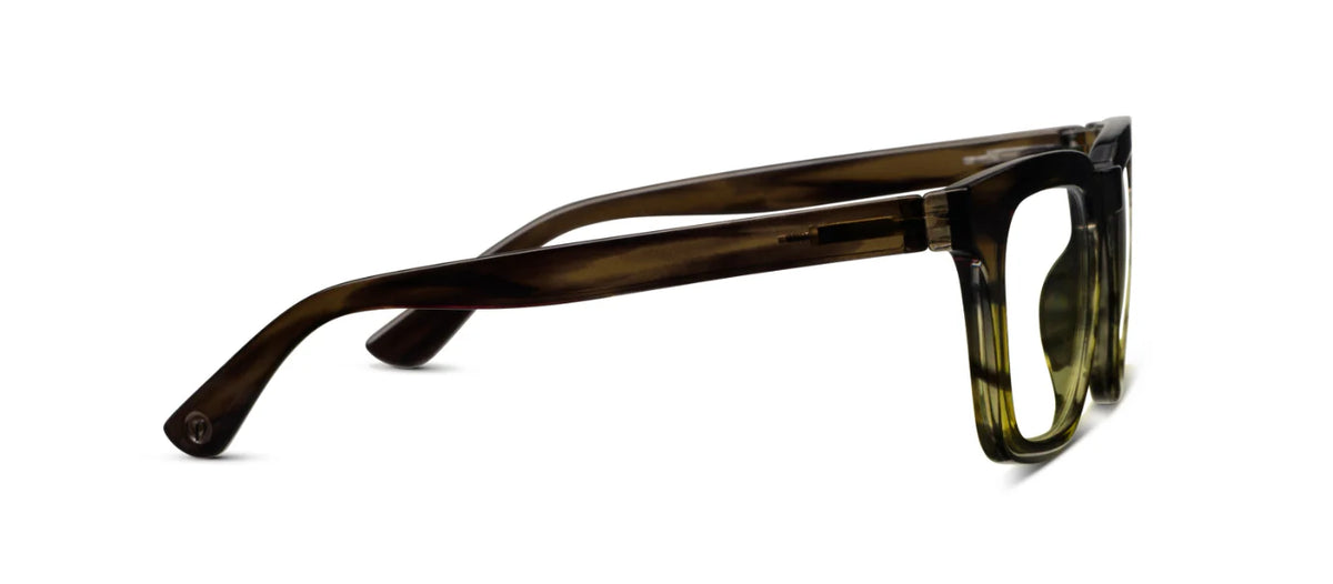 Cavern Reading Glasses - Green Ombre Horn