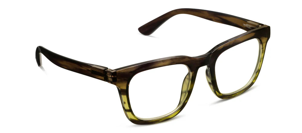 Cavern Reading Glasses - Green Ombre Horn