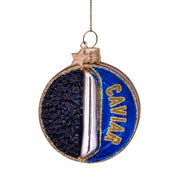 Glass Caviar Tin Can Ornament