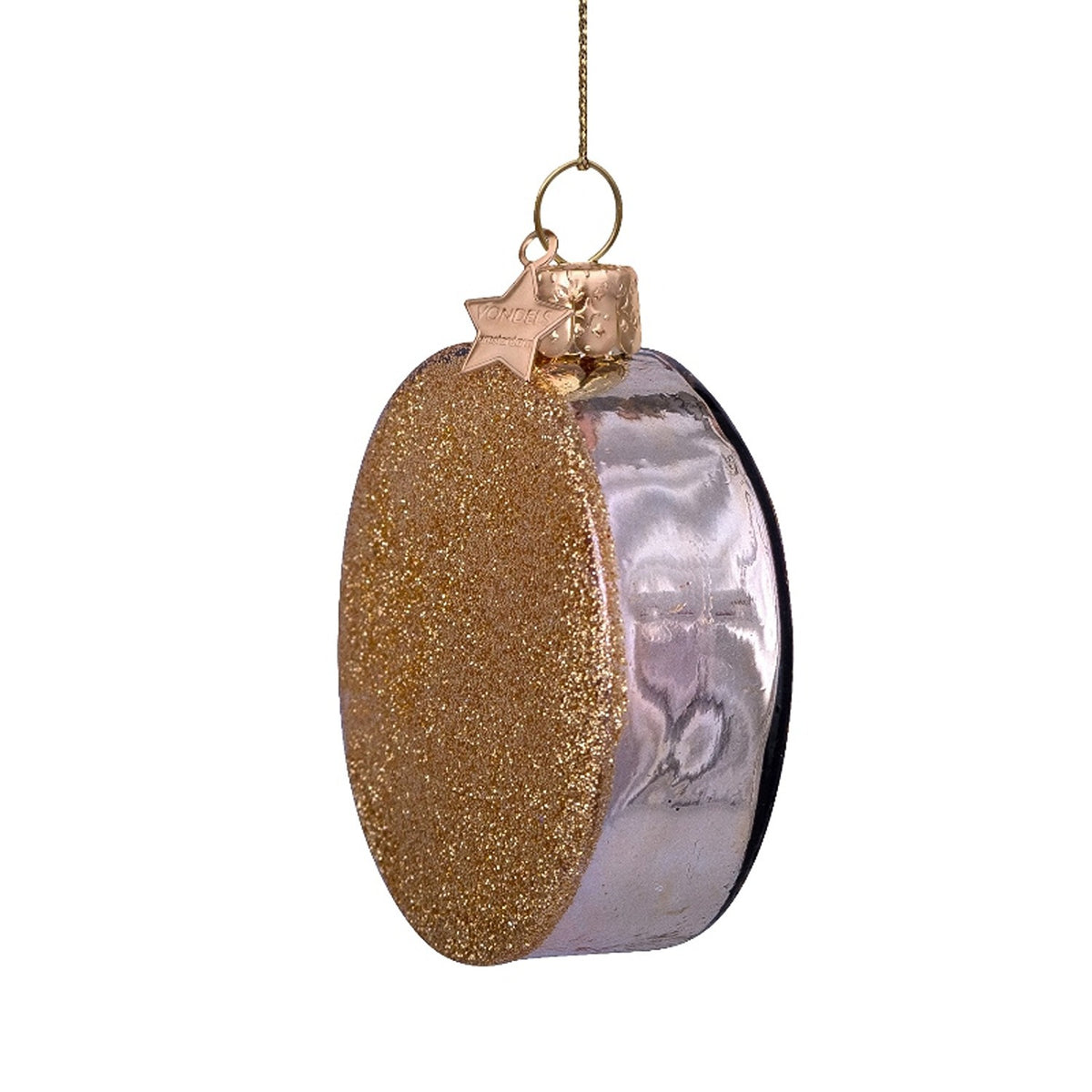 Glass Caviar Tin Can Ornament