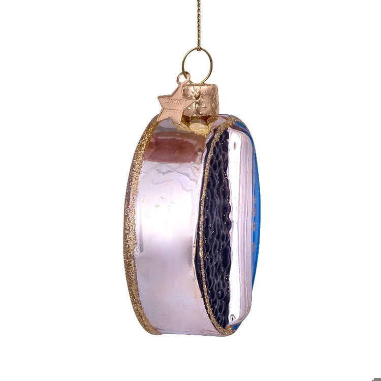 Glass Caviar Tin Can Ornament
