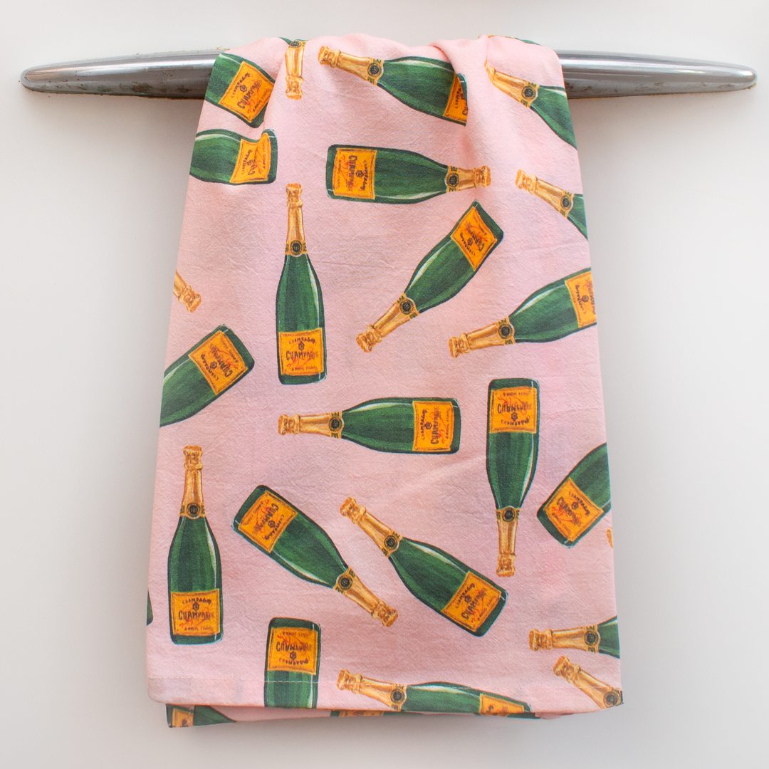 Champagne Bottles Tea Towel - Just Fabulous Palm Springs