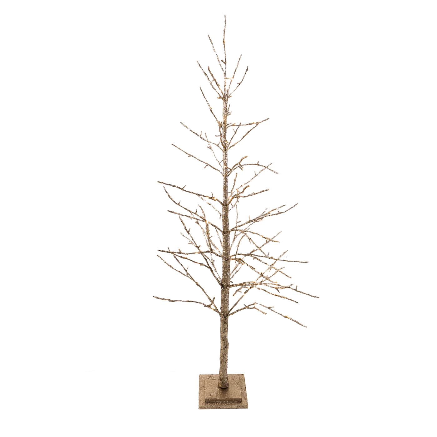 Champagne Glitter Tree With LED Lights - Small