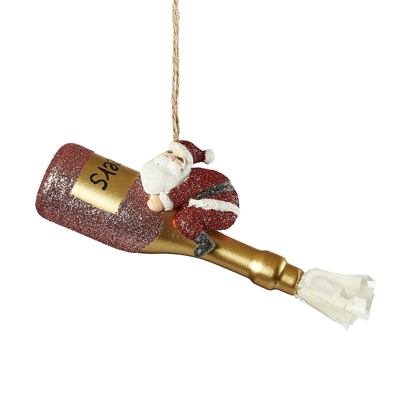 Cheers Santa Ornament - Champagne