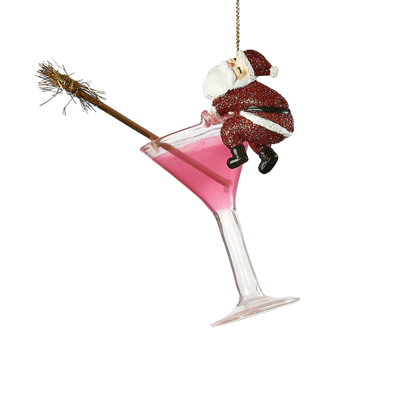 Cheers Santa Ornament - Martini