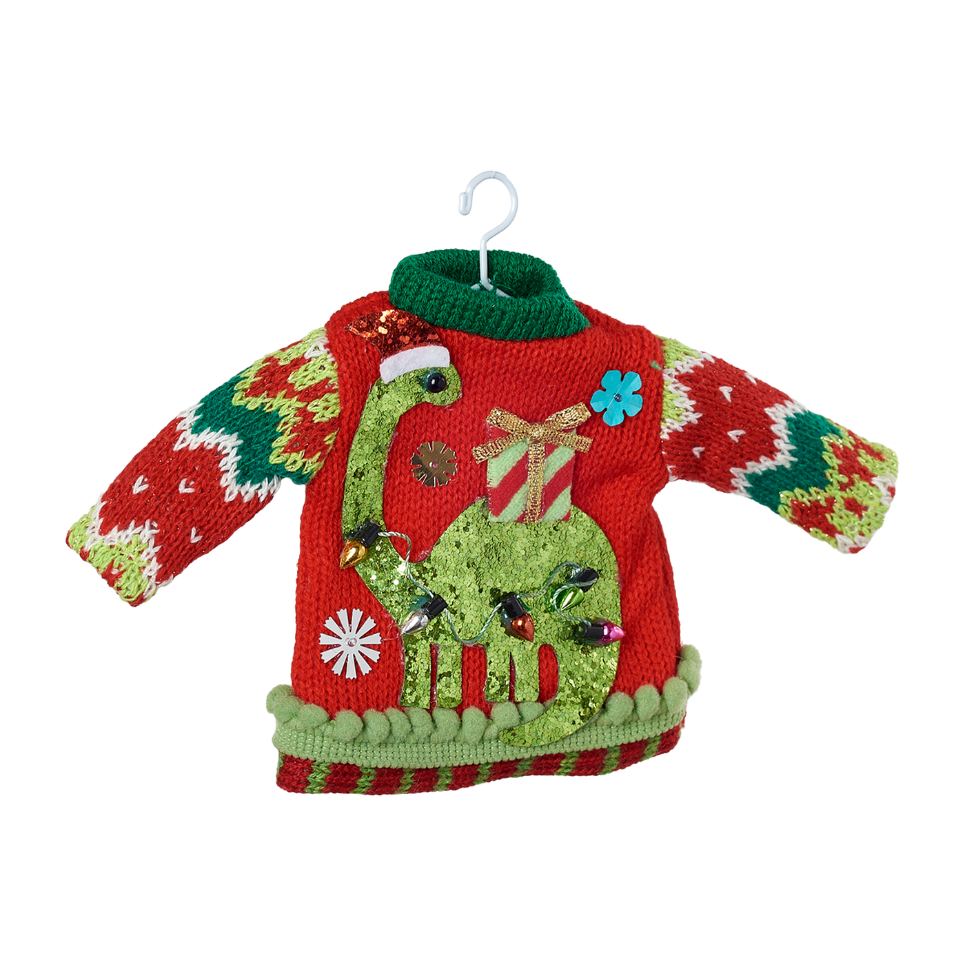 Christmas Sweater Ornament - Dinosaur