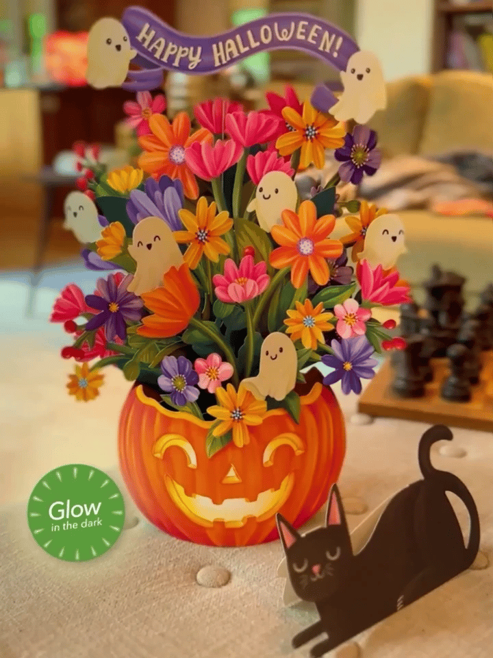 Jack-O'-Lantern Boo-Quet Pop Up Card