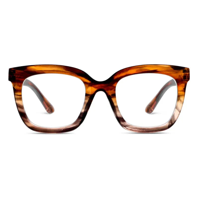Cleo Reading Glasses - Brown Ombre Horn