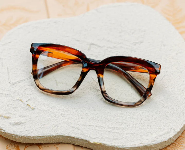 Cleo Reading Glasses - Brown Ombre Horn