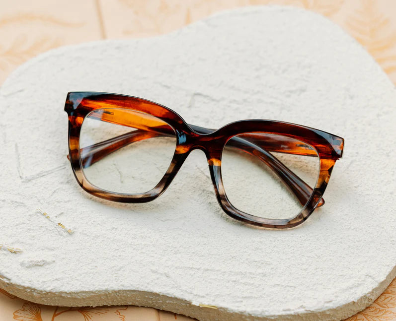 Cleo Reading Glasses - Brown Ombre Horn
