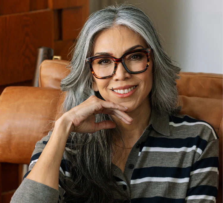 Cleo Reading Glasses - Brown Ombre Horn