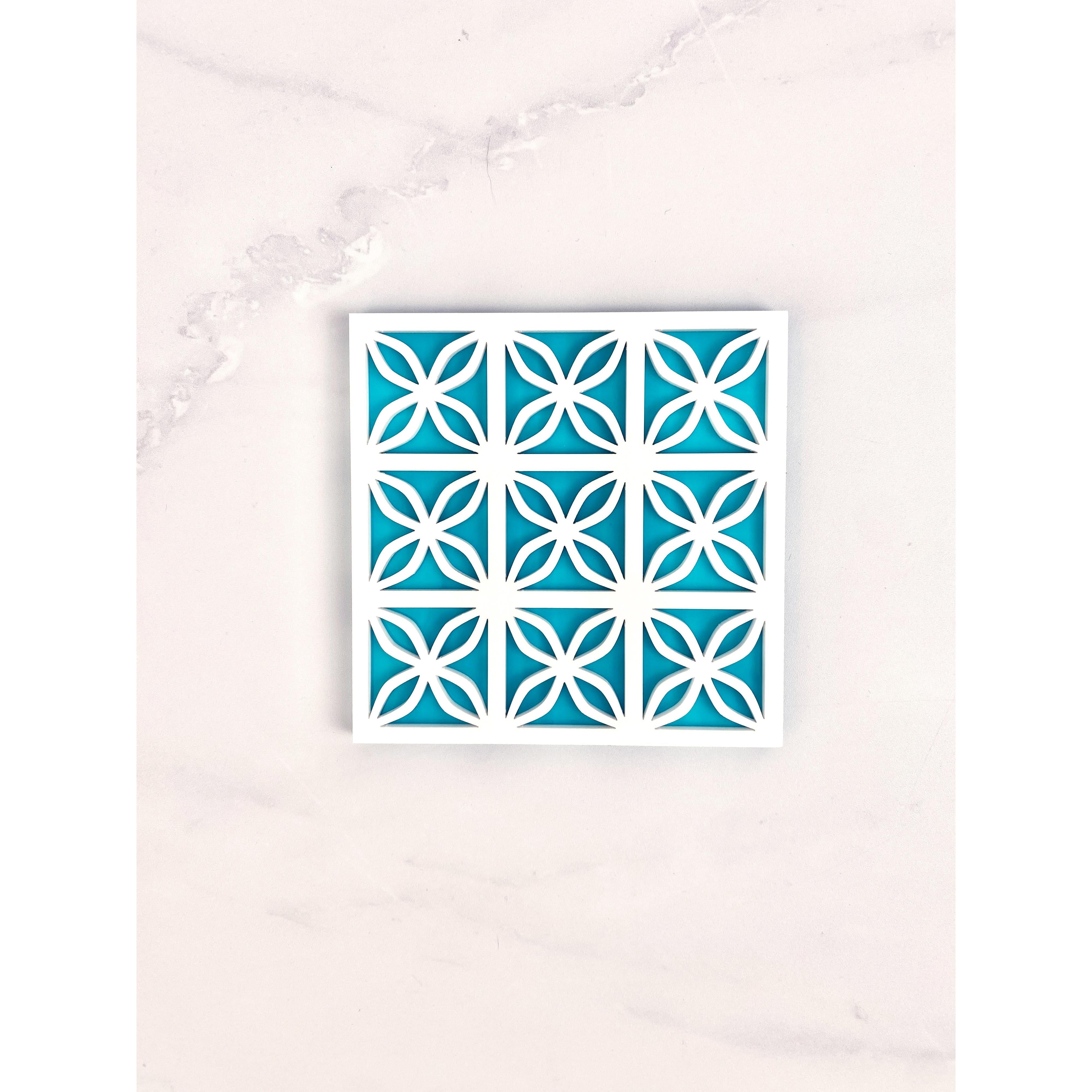 Palm Springs Breeze Block Coaster - Aqua - Just Fabulous Palm Springs