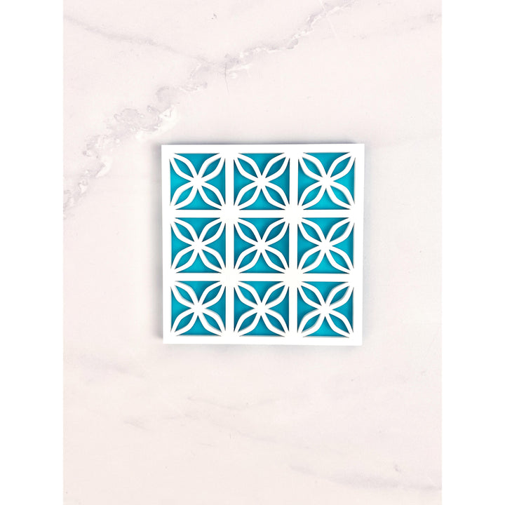 Palm Springs Breeze Block Coaster - Aqua