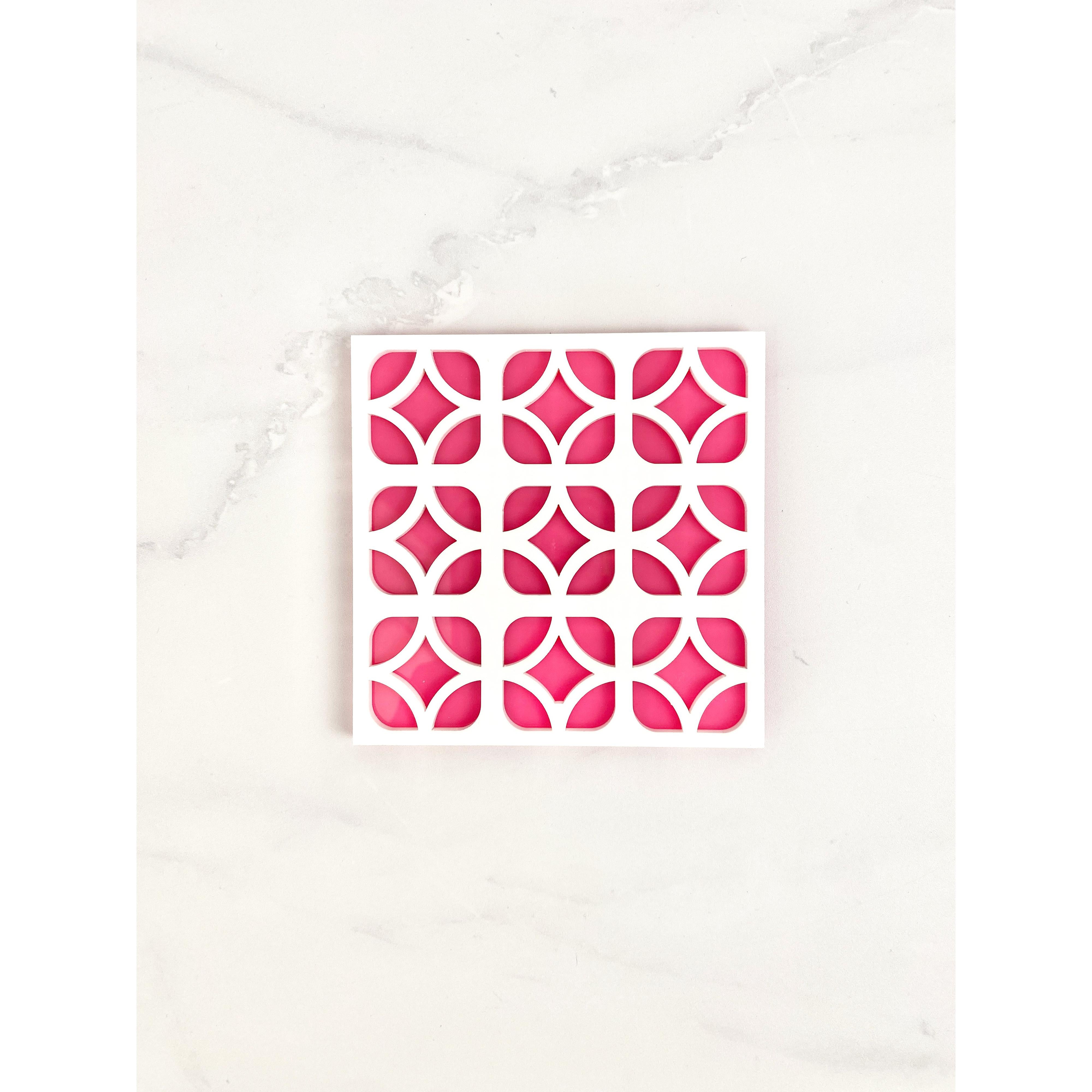 Palm Springs Breeze Block Coaster - Hot Pink - Just Fabulous Palm Springs