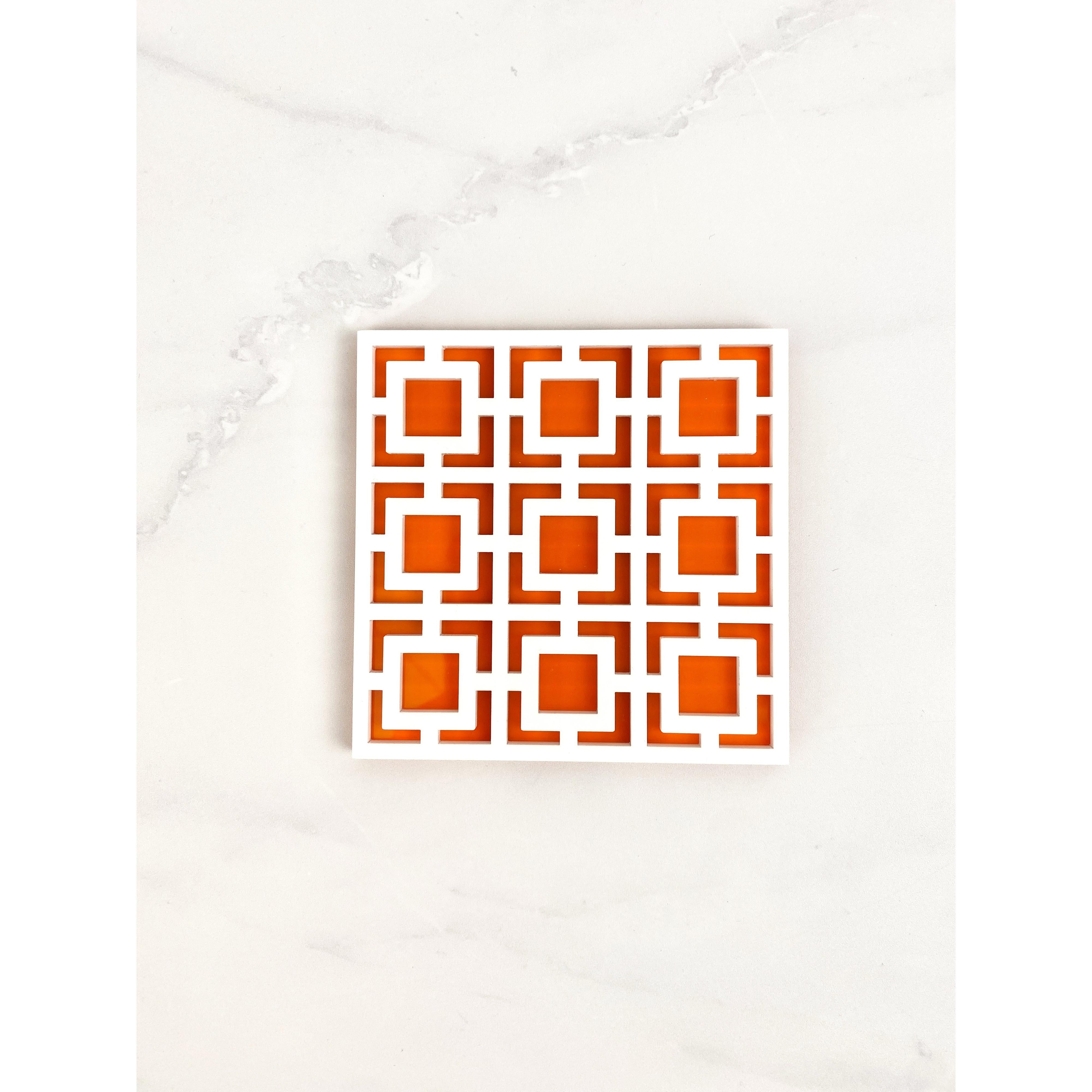 Palm Springs Breeze Block Coaster - Orange - Just Fabulous Palm Springs