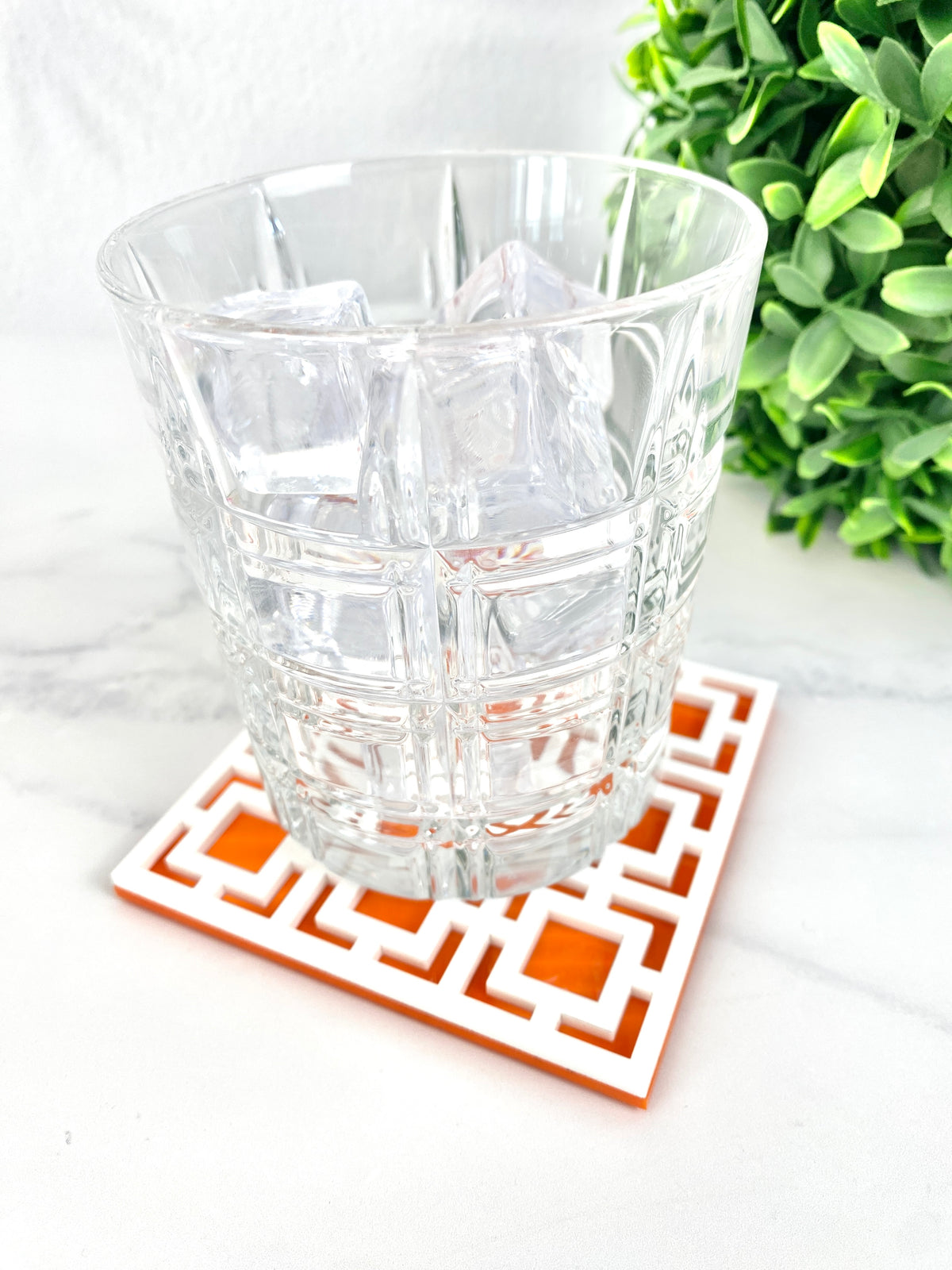 Palm Springs Breeze Block Coaster - Orange - Just Fabulous Palm Springs