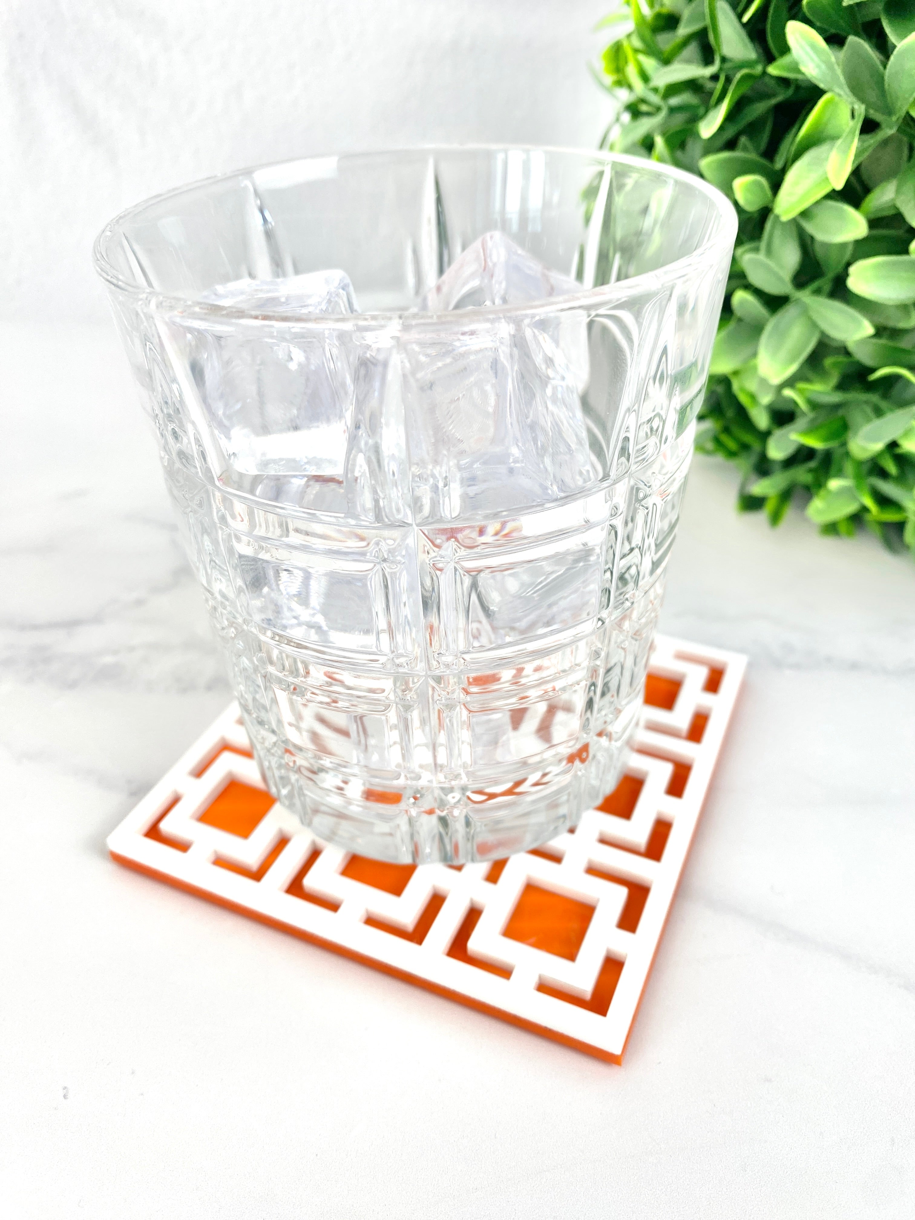 Palm Springs Breeze Block Coaster - Orange - Just Fabulous Palm Springs