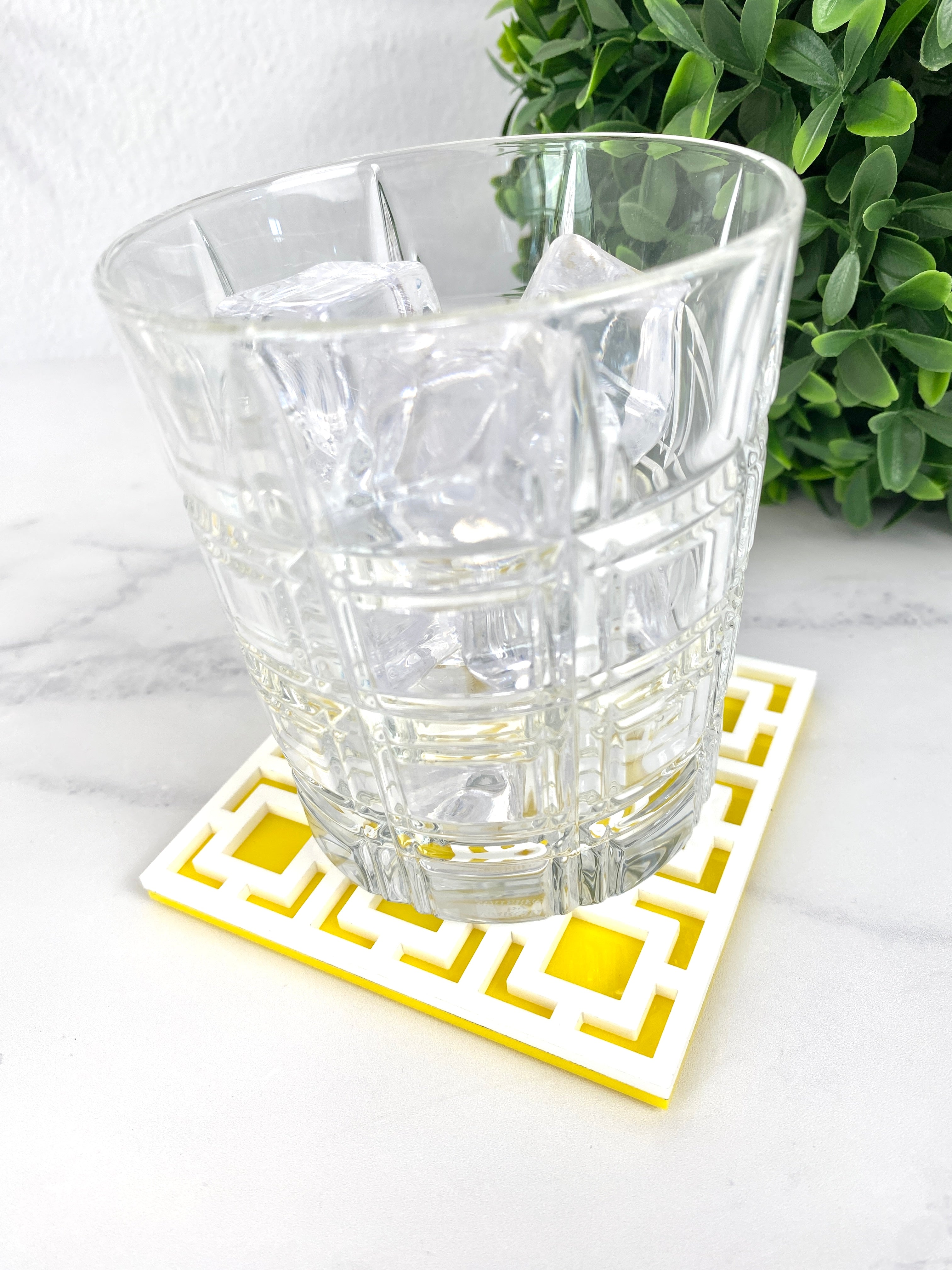 Palm Springs Breeze Block Coaster - Yellow - Just Fabulous Palm Springs
