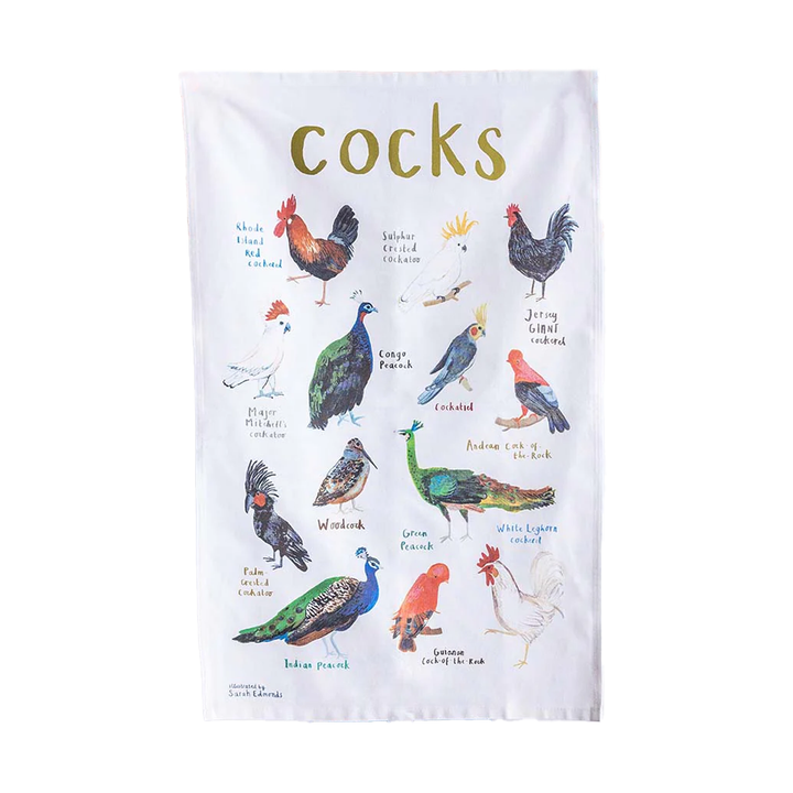 Cocks Cotton Tea Towel