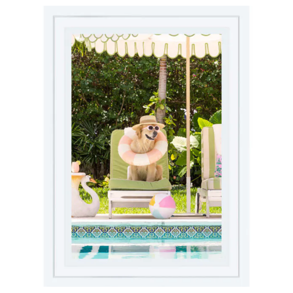 Golden Retriever, The Colony Hotel Mini Print - 10" x 13.5" (Framed)