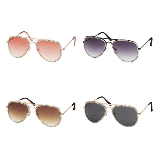 Jade Collection - Rhinestone Aviator Sunglasses