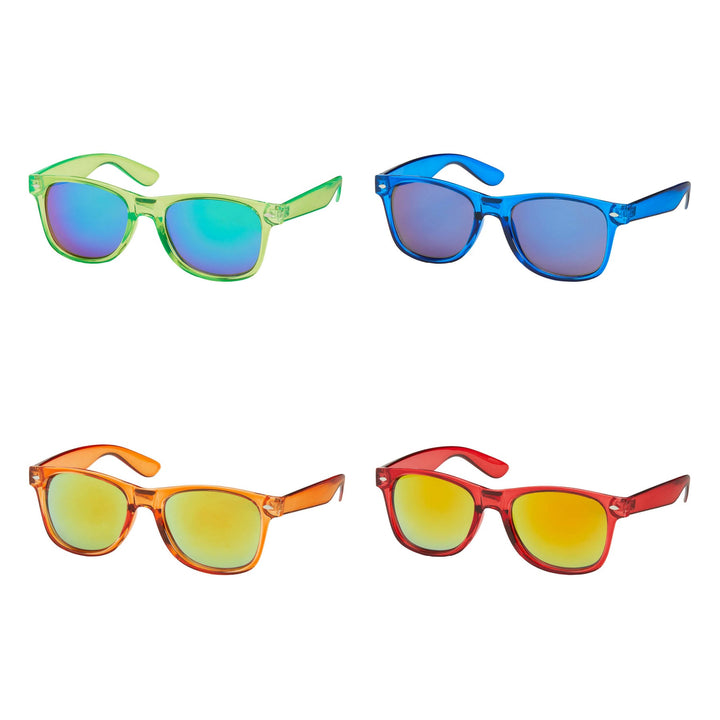 Classics Collection - Crystal Frame With Color Mirror Lens Sunglasses