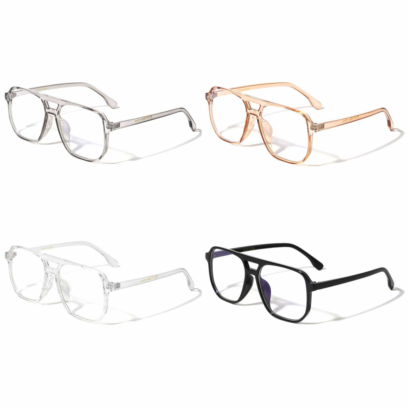 Blue Light Modern Square Aviator Glasses