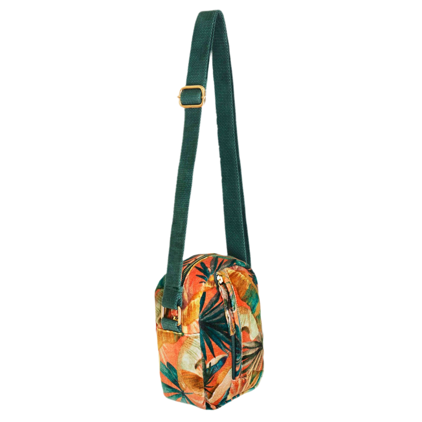 Painted Palms Velvet Crossbody Bag