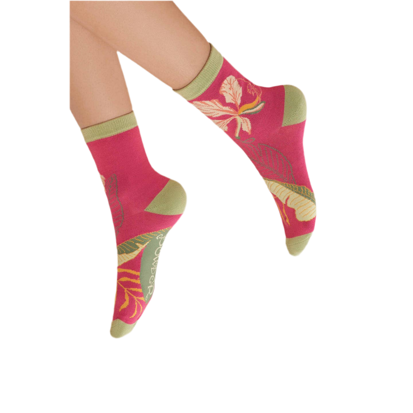 Delicate Dark Rose Tropical Ankle Socks