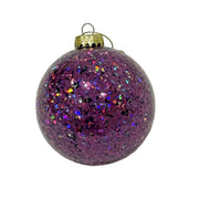 Chunky Glitter Ball Ornament - Purple