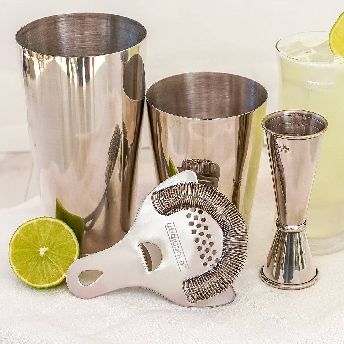 4-Piece Cocktail Shaker Set - Stainless Steel