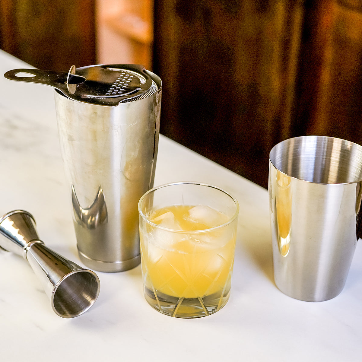 4-Piece Cocktail Shaker Set - Stainless Steel