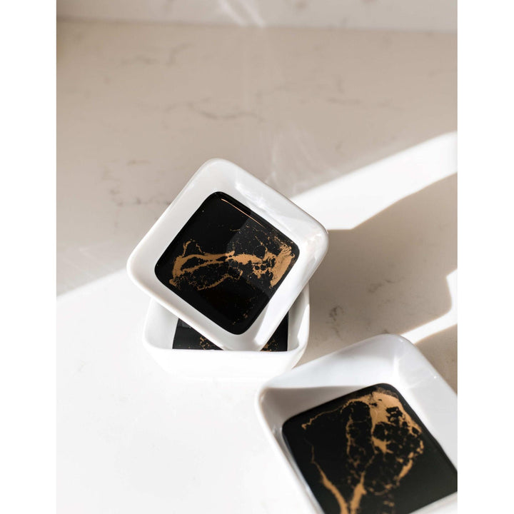 Ceramic Dipping Bowls - Black Ember