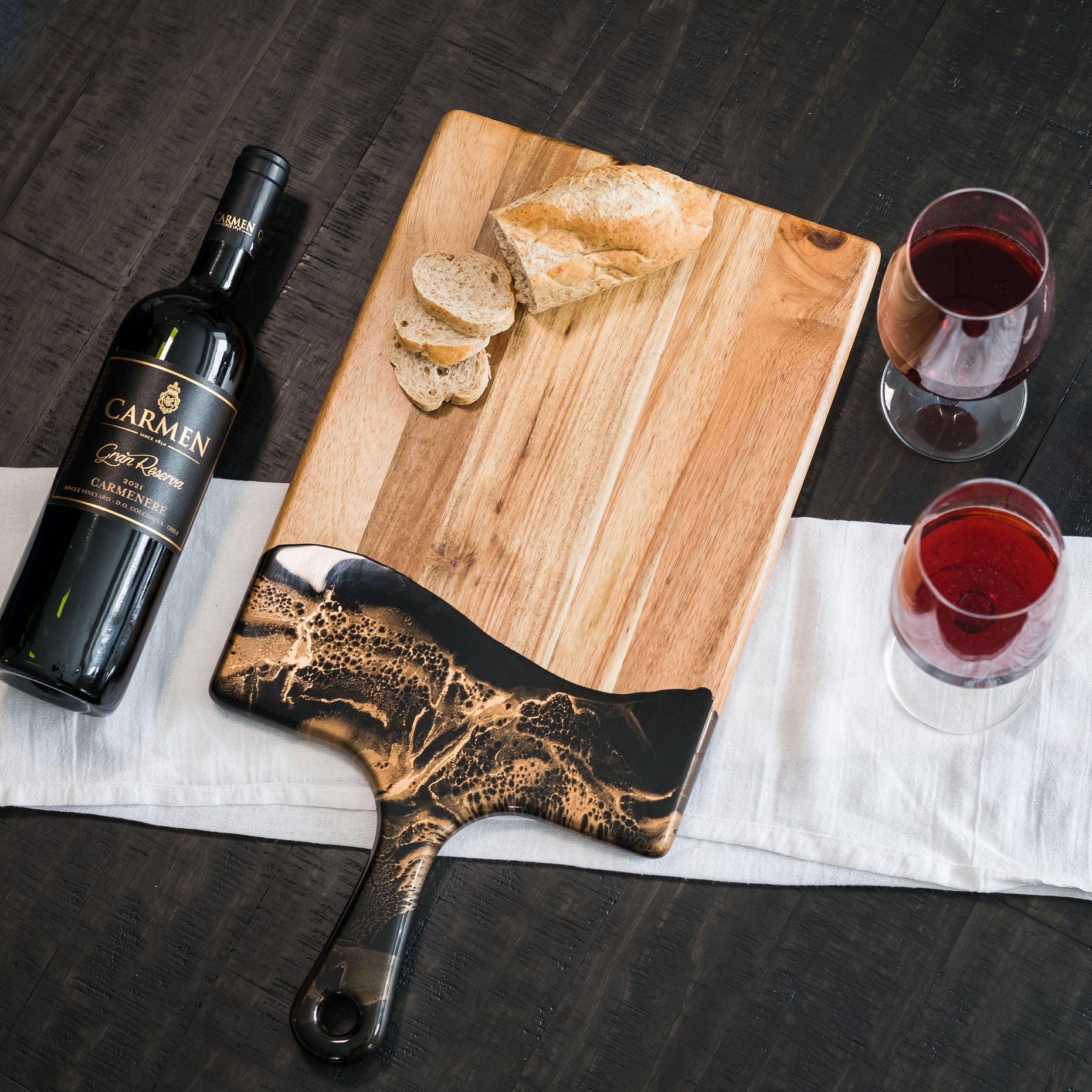 Acacia Cheese Board - Black Ember