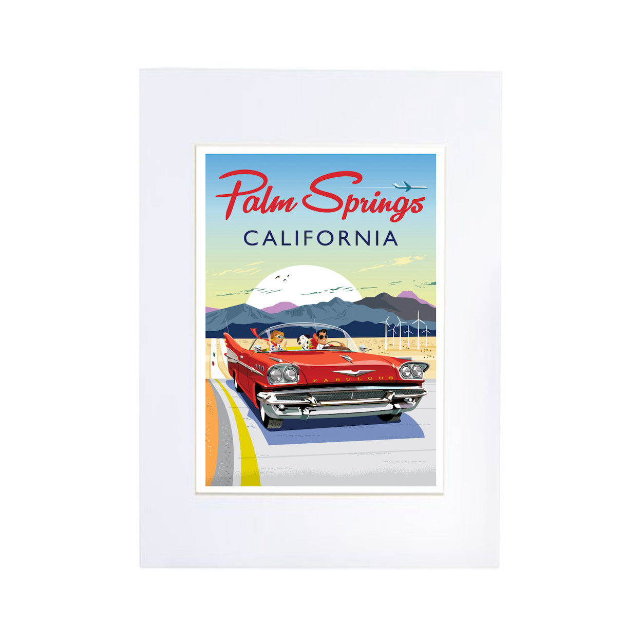 Print: Dalmatian Cadillac 13" x 19" (Unframed) - Just Fabulous Palm Springs
