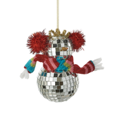Disco Ball Snowman Ornament - Earmuffs