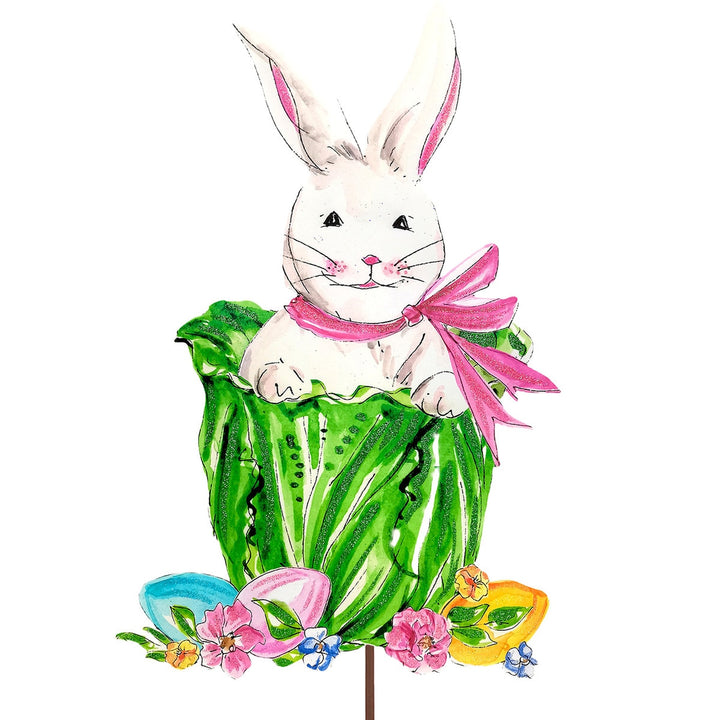 Cabbage Bunny Metal Easel